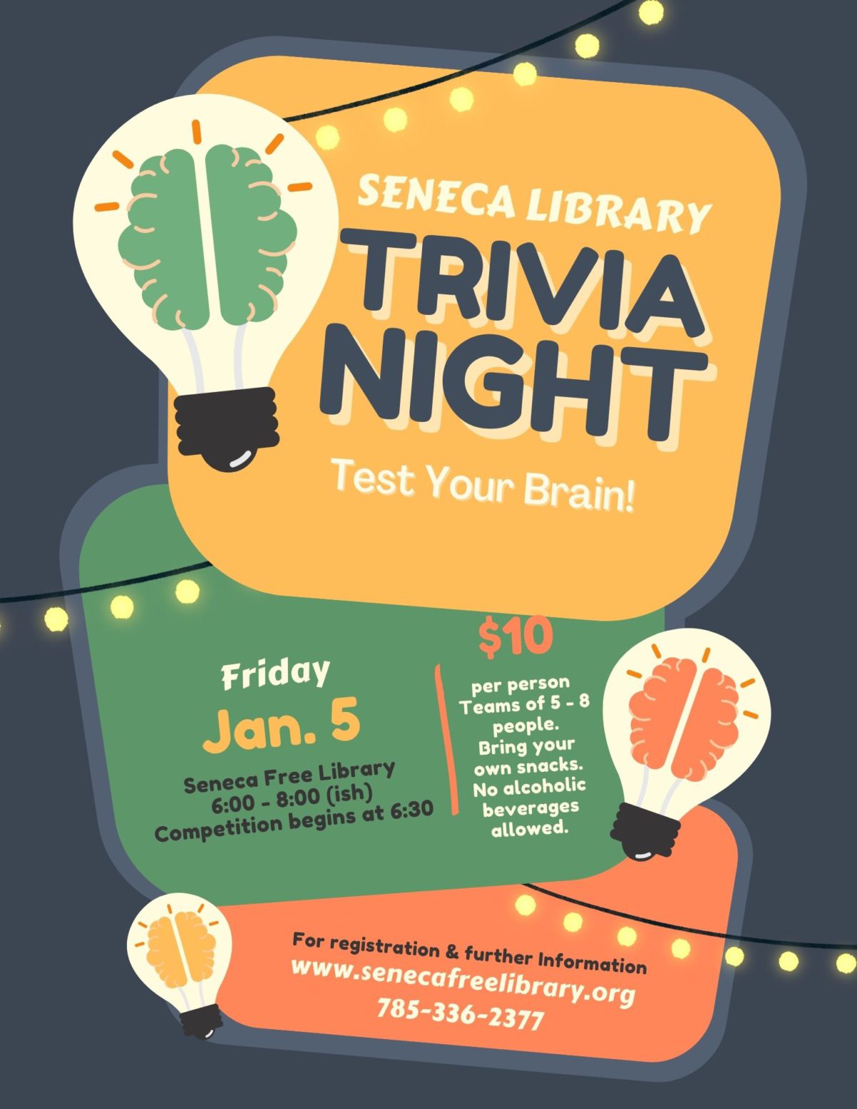 Trivia Night @ Seneca Free Library Announced!